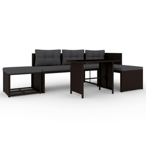 Diverse Hardware, 4-tlg. Garten-Lounge-Set Poly Rattan Braun, vidaXL 4-tlg. Garten-Lounge-Set Poly Rattan Braun