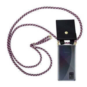 Cadorabo, Handy Kette für Samsung Galaxy A51 4G M40s Silikon mit Gold Ringen, 