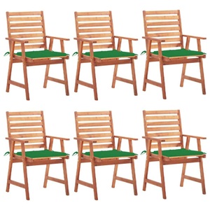 vidaXL, vidaXL Garten-Essstühle 6 Stk. mit Kissen Massivholz Akazie, vidaXL Garten-Essstühle 6 Stk. mit Kissen Massivholz Akazie