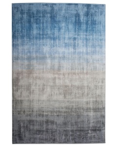 Beliani, Beliani Teppich grau/blau 140 x 200 cm Kurzflor ERCIS, Beliani - Teppich aus Viskose Modern ERCIS, 200 cm, Rauch