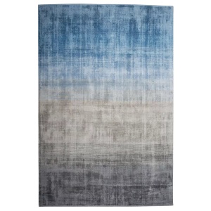 Beliani, Beliani Teppich grau/blau 140 x 200 cm Kurzflor ERCIS, Beliani - Teppich aus Viskose Modern ERCIS, 200 cm, Rauch