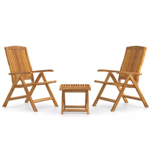 vidaXL, vidaXL 3-tlg. Garten-Lounge-Set Massivholz Teak