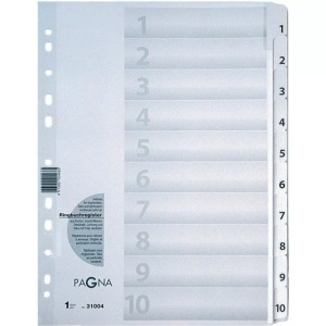 Pagna, PAGNA Register Karton weiss A4 31004-08 10-teilig, 1-10, Pagna Register Karton, weiss, A4, 10-teilig, 1-10, 31004-08
