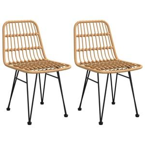 vidaXL, vidaXL Gartenstühle 2 Stk. 48x62x84 cm PE-Rattan, vidaXL Gartenstühle 2 Stk. 48x62x84 cm PE-Rattan