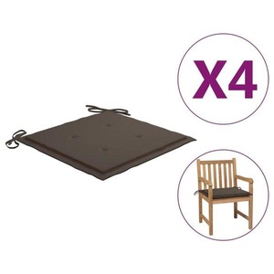 vidaXL, vidaXL Gartenstuhl-Sitzkissen 4 Stk. Taupe 50x50x4 cm Stoff, vidaXL Gartenstuhl-Kissen 4 Stk. Taupe 50x50x3 cm Oxford-Gewebe