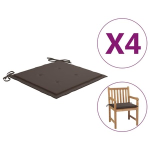 vidaXL, vidaXL Gartenstuhl-Sitzkissen 4 Stk. Taupe 50x50x4 cm Stoff, vidaXL Gartenstuhl-Kissen 4 Stk. Taupe 50x50x3 cm Oxford-Gewebe