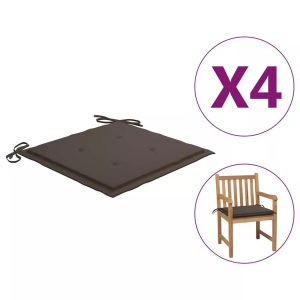 vidaXL, vidaXL Gartenstuhl-Sitzkissen 4 Stk. Taupe 50x50x4 cm Stoff, vidaXL Gartenstuhl-Kissen 4 Stk. Taupe 50x50x3 cm Oxford-Gewebe