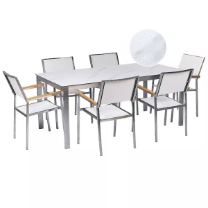 Beliani, Gartentisch Set aus Sicherheitsglas Modern COSOLETOGROSSETO Gartentisch Set aus Sicherheitsglas Modern COSOLETOGROSSETO