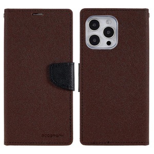 Mercury, iPhone 14 Pro Max - Goospery Fancy Etui Hülle, Apple - iPhone 14 Pro Max Goospery Fancy Etui Hülle, Braun