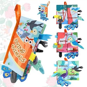 Activity-board, 3D Stoffbuch Baby Knisterbuch Baby,Babybuch Bilderbuch,Fliegende Tiere Fühlbuch Baby Kinderwagen Multicolor, Activity-board - 3D Stoffbuch Baby Knisterbuch Baby,Babybuch Bilderbuch,Fliegende Tiere Fühlbuch Baby Kinderwagen, One Size, Multicolor