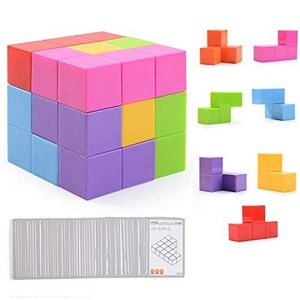 Activity-board, Magnetische Bauklötze Würfel, Bauklötze Spielzeug für Kinder mit 54 Smart Cards Multicolor, Activity-board - Magnetische Bauklötze Würfel, Spielzeug für Kinder mit 54 Smart Cards, One Size, Multicolor