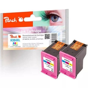 Peach, Peach Doppelpack Druckköpfe color kompatibel zu HP No. 304XL col, N9K07AE, Peach HP 304 XLC 2 Druckköpfe XL 2*col ersetzt HP No. 304XL C*2, N9K07AE*2 für z.B. HP DeskJet 3720, HP DeskJet 3750, HP DeskJet 3730, HP DeskJet 3732
