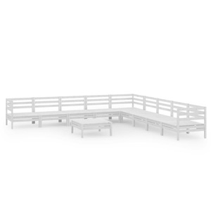 vidaXL, vidaXL 10-tlg. Garten-Lounge-Set Massivholz Kiefer Weiß