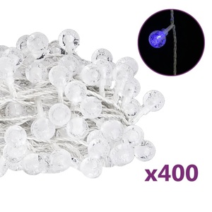 vidaXL, vidaXL LED-Lichterkette Kugeln 40m 400 LEDs Blau 8 Funktionen, vidaXL Lichterkette Kugeln 40 m 400 LED Blau 8 Funktionen