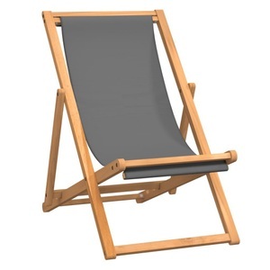 Diverse Hardware, Strandstuhl Klappbar Massivholz Teak Grau, 