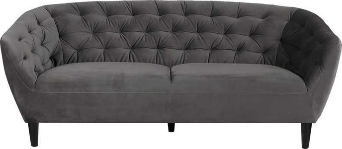 Actona, Actona - 3-Sitzer Sofa Ria - Dunkelgrau und Schwarz, Sofa Darling Dunkelgrau