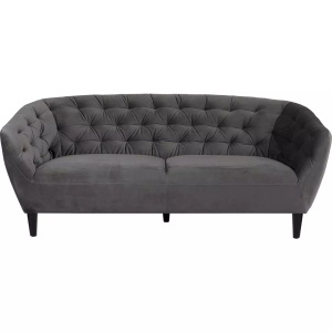 Actona, Actona - 3-Sitzer Sofa Ria - Dunkelgrau und Schwarz, Sofa Darling Dunkelgrau