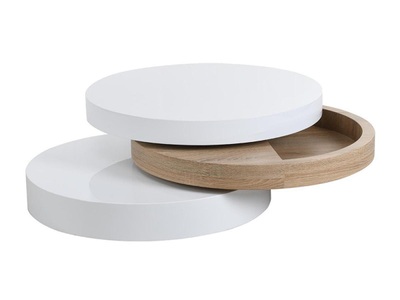 Vente-unique, Couchtisch drehbar JANITA Holz (MDF) Eiche Couchtisch drehbar JANITA Holz (MDF) Eiche, 