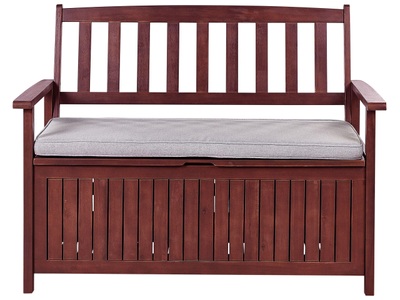 Beliani, Bank mit Auflage aus Akazienholz Klassisch SOVANA Bank mit Auflage aus Akazienholz Klassisch SOVANA, Beliani - Gartenbank mit Auflage aus Akazienholz Klassisch SOVANA, One Size, Bordeaux