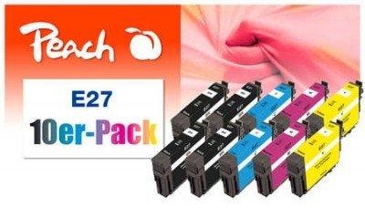 Peach, Peach 10er-Pack Tintenpatronen kompatibel zu Epson No. 27, Peach Tinte Epson Nr. 27 4x BK, je 2x C,M,Y