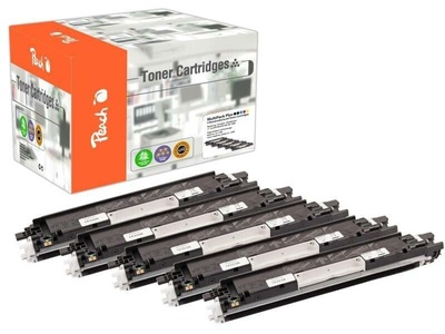 Peach, Peach 111857 126A Combi Pack Toner-Modul, Peach HP 126 A 5 Toner (2*bk, c/m/y) ersetzt HP No. 126A, CE310A*2, CE311A, CE312A, CE313A für z.B. HP LaserJet Pro 100 Color MFP M 175 nw