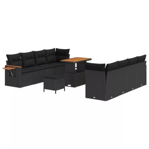 vidaXL, VidaXL - Garten-sofa poly-rattan, One Size, Schwarz, VidaXL - Garten-sofa poly-rattan, One Size, Schwarz