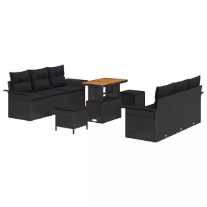 vidaXL, VidaXL - Garten-sofa poly-rattan, One Size, Schwarz