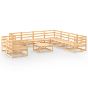 vidaXL, vidaXL 10-tlg. Garten-Lounge-Set Massivholz Kiefer, 