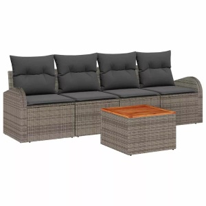 vidaXL, VidaXL - Modulares sofa poly-rattan, One Size, Grau, VidaXL - Modulares sofa poly-rattan, One Size, Grau