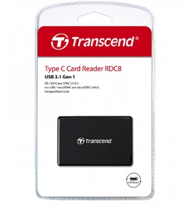 Transcend, Transcend Ts-Rdc8K2 - Kartenleser (Schwarz), Transcend CardReader, USB 3.1, Gen 1, black, SD/microSD/CF slots, TS-RDC8K2