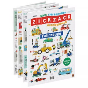 Penguin Junior, Mein riesengroßes ZICKZACK Ausklappbuch - Fahrzeuge, Mein riesengroßes ZICKZACK Ausklappbuch - Fahrzeuge