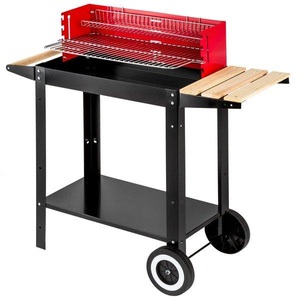 TecTake, Holzkohlegrill Grillwagen Holzkohlegrill Grillwagen, 
