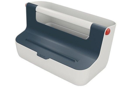 Leitz, Leitz® mobile Aufbewahrungsbox Cosy, Tragegriff & Deckel, bis A4, grau, Leitz Aufbewahrungsbox Cosy, grau/weiss, 387mm x 234mm x 216mm, 6125-00-89