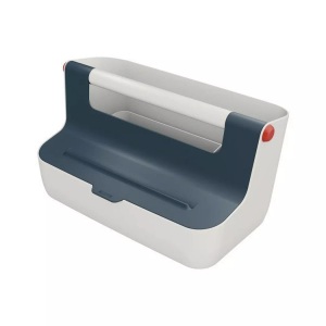 Leitz, Leitz® mobile Aufbewahrungsbox Cosy, Tragegriff & Deckel, bis A4, grau, Leitz Aufbewahrungsbox Cosy, grau/weiss, 387mm x 234mm x 216mm, 6125-00-89