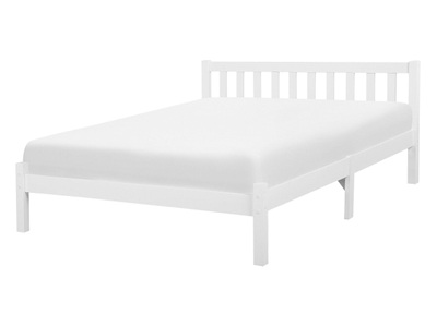Beliani, Beliani Holzbett weiss Lattenrost 140 x 200 cm FLORAC, Beliani - Bett mit Lattenrost aus Kiefernholz FLORAC, 140x200 cm, Weiss Bunt