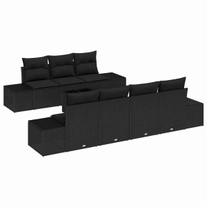 vidaXL, VidaXL - Garten-sofa poly-rattan, One Size, Schwarz