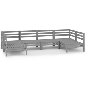 vidaXL, vidaXL 6-tlg. Garten-Lounge-Set Grau Massivholz Kiefer