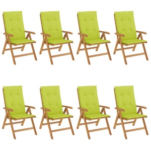 vidaXL, vidaXL Gartenstühle mit Auflagen 8 Stk. Massivholz Teak, vidaXL Gartenstühle mit Auflagen 8 Stk. Massivholz Teak