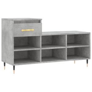 vidaXL, vidaXL Schuhregal Betongrau 102x36x60 cm Holzwerkstoff