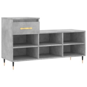 vidaXL, vidaXL Schuhregal Betongrau 102x36x60 cm Holzwerkstoff