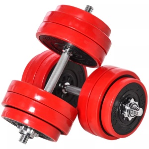 Northio, Northio - 2-IN-1 Hantelset 20/30kg verstellbar Stahl PP-Kunststoff Rot+Schwarz, One Size, Northio - 2-IN-1 Hantelset 20/30kg verstellbar Stahl PP-Kunststoff Rot+Schwarz, One Size