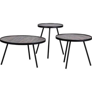 mutoni living, Beistelltisch Lize Holz Metall (3er-Set), Beistelltisch Lize Holz Metall (3er-Set)