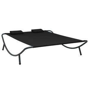 vidaXL, vidaXL Garten-Sonnenliege Stoff Schwarz, vidaXL Sonnenliege Stoff Schwarz