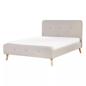 Beliani, Bett mit Lattenrost aus Polyester Retro RENNES Bett mit Lattenrost aus Polyester Retro RENNES
