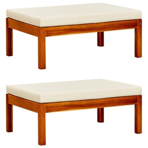 vidaXL, vidaXL Gartenhocker 2 Stk. Massivholz Akazie, vidaXL Gartenhocker 2 Stk. Massivholz Akazie