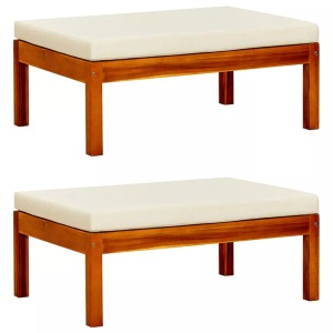 vidaXL, vidaXL Gartenhocker 2 Stk. Massivholz Akazie, vidaXL Gartenhocker 2 Stk. Massivholz Akazie