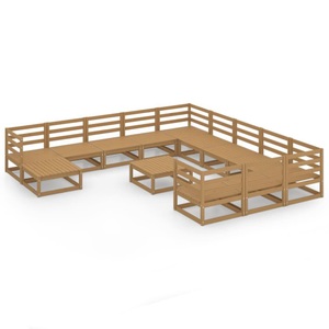 vidaXL, vidaXL 13-tlg. Garten-Lounge-Set Massivholz Kiefer, vidaXL 13-tlg. Garten-Lounge-Set Massivholz Kiefer