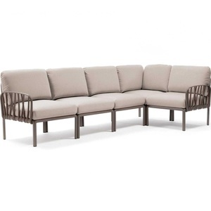 Nardi, Nardi - 5-Sitzer Sofa Komodo Dunkles Beige - Beige (135,5 x 294 x 78/154 cm), Gartenlounge Komodo (5-tlg) braun tech panama