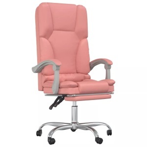 vidaXL, vidaXL Bürostuhl mit Massagefunktion Rosa Kunstleder, vidaXL Bürostuhl mit Massagefunktion Rosa Kunstleder
