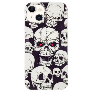 Cover-Discount, iPhone 15 - Nachtleuchtende Silikon Hülle Totenkopf, DuxDucis - iPhone 15 Nachtleuchtende Silikon Hülle, Weiss, One Size